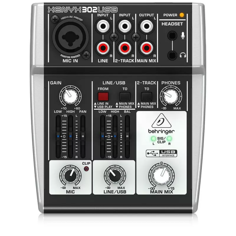 Behringer 302USB 5-Input Mixer with USB Interface